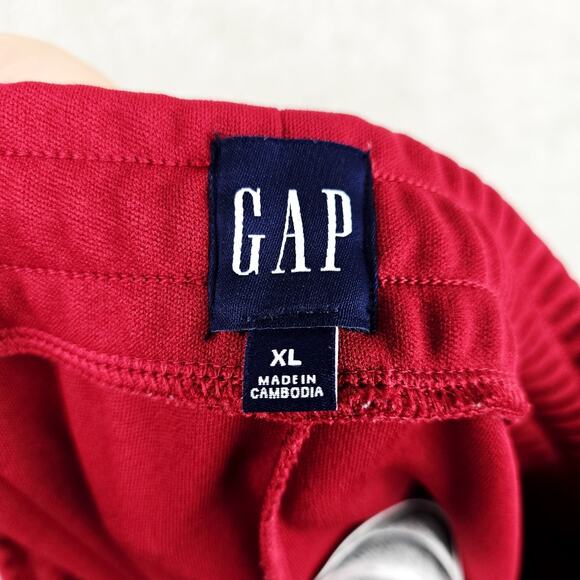 GAP Track Pants Size XL Red Striped Tricot Straight Moonstone Baggy Wide Leg - Picture 3 of 12